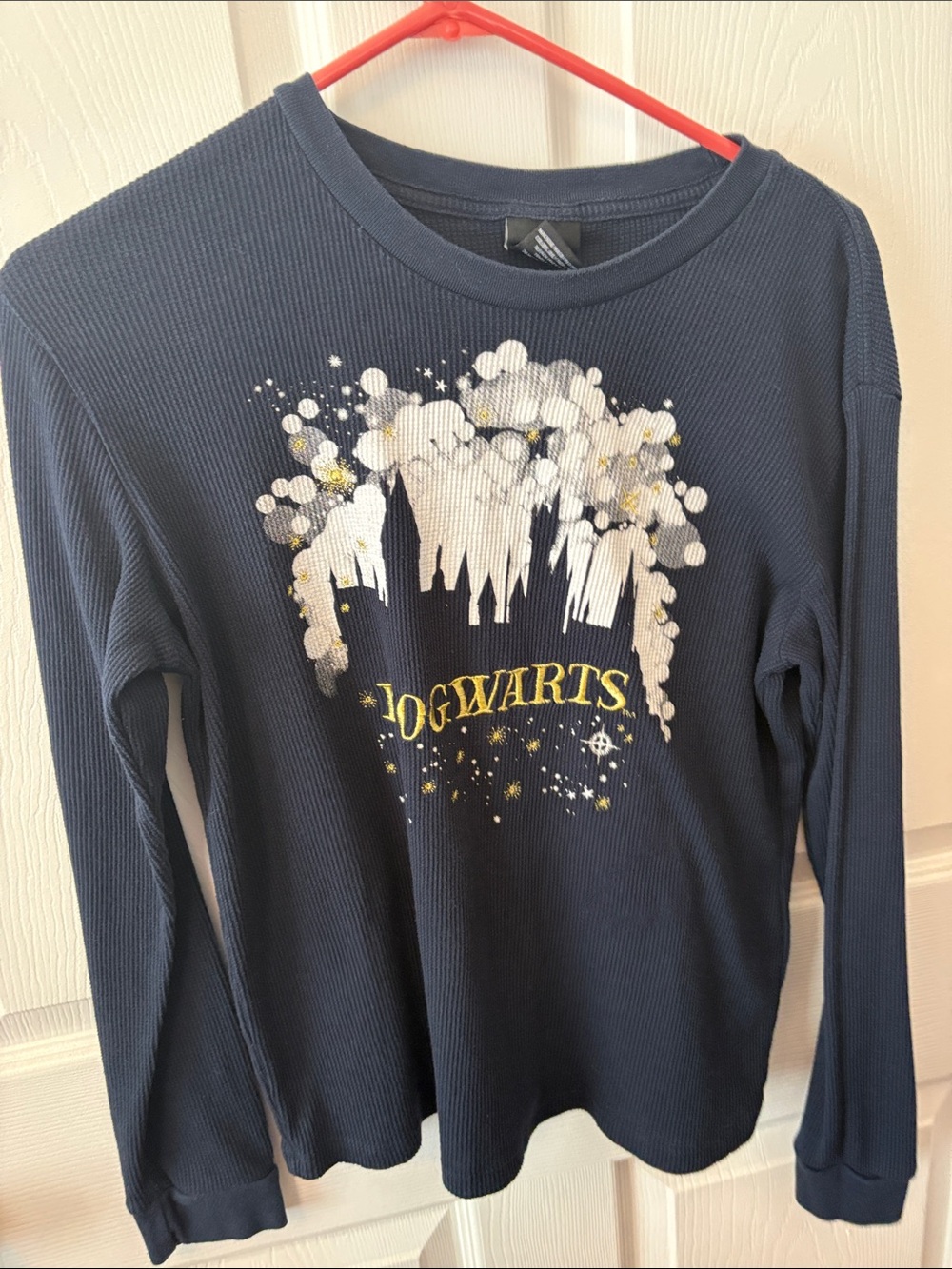 Navy Long-Sleeve Kids Hogwarts Graphic Top